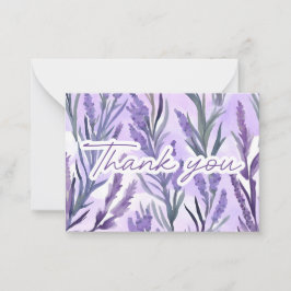 Cartão De Notas Lavanda de Gratidão por Aquarela Obrigado Nota