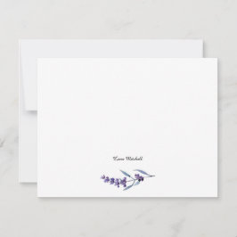 Cartão De Notas Lavanda floral elegante