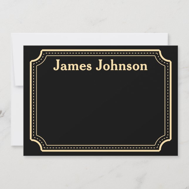 Cartão De Notas Lavender Black Retro Bold Serif Desk Name Plate (Frente)