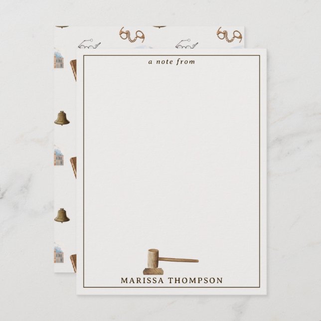 Cartão De Notas Legitimidade Legítima do Gavel (Frente/Verso)