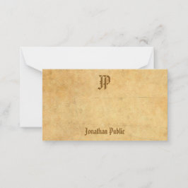 Cartão De Notas Leitura Clássica do Monograma de Script Manuscrito