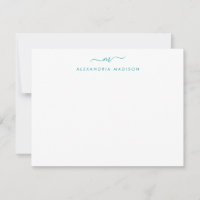 Leitura de Monograma de Script Verde Teal Moderno