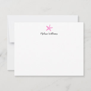 Cartão De Notas Leitura personalizada cor-de-starfish rosa-d-água