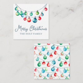 Cartão De Notas Leituras de Cordas de Natal Coloridas com Aquarela