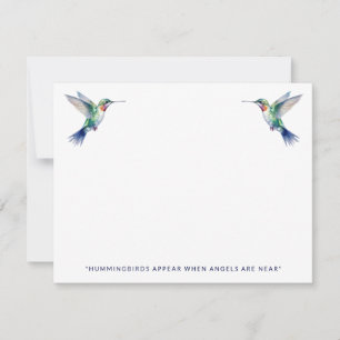 Cartão De Notas Lembrança do Memorial de Citação de Hummingbird Wa