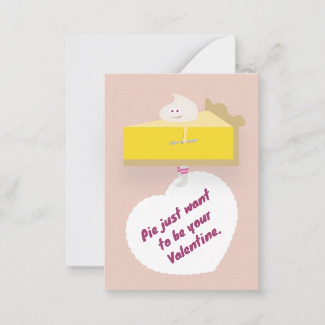 Cartão De Notas Lemon Creme Pie Valentine Note Card (Frente)