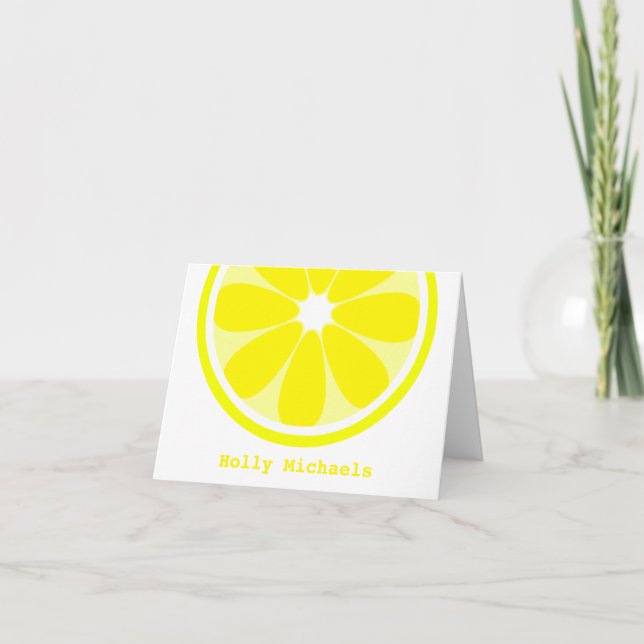 Cartão De Notas Lemon Personalizado Notecard (Frente)