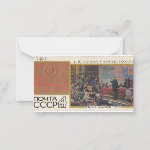 Cartão De Notas Lenin era um mapa da eletrificação da União Soviét