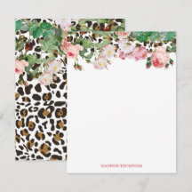 Leopard Animal Print Patterno Vintage Floral