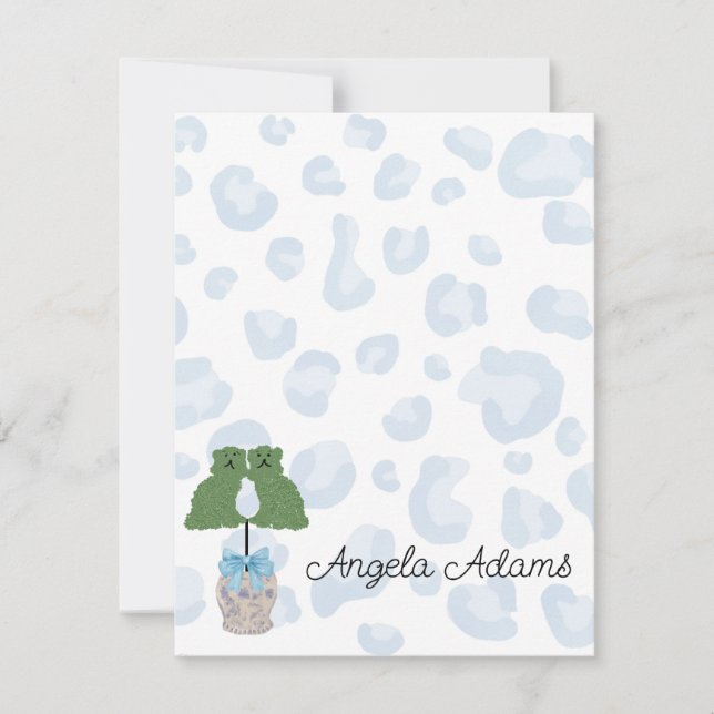 Cartão De Notas Leopard Staffordshire Dogs Topiary Note Card (Frente)