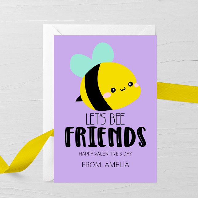 Cartão De Notas Let’s Bee Friends Kids Valentine Card (Criador carregado)