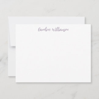 Cartão De Notas Letras Personalizadas Lilac de Escrita Manual Mode