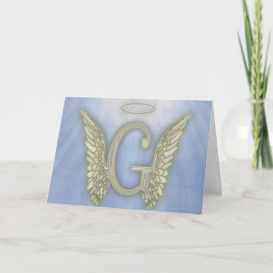 Cartão De Notas Letter G Angel Monogram