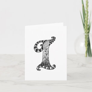 Cartão De Notas Letter I Monogram in Black and White