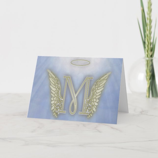 Cartão De Notas Letter M Angel Monogram (Frente)