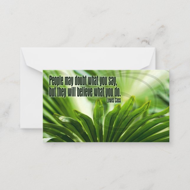 Cartão De Notas Lewis Cass Inspirational Cote "Dúvida" (Frente)