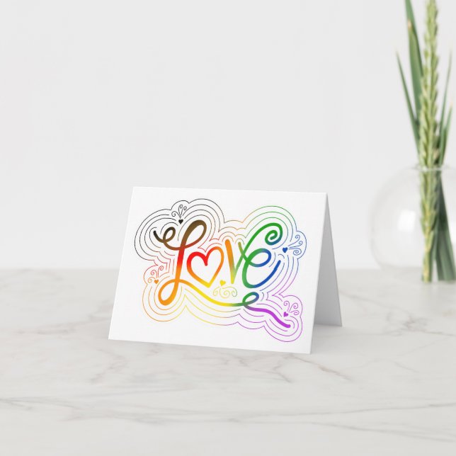 Cartão De Notas LGBTQ+ POC Pride Sinalizador do Love Swirl Doodle  (Frente)