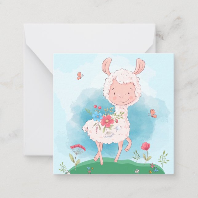 Cartão De Notas Lhama (Frente)