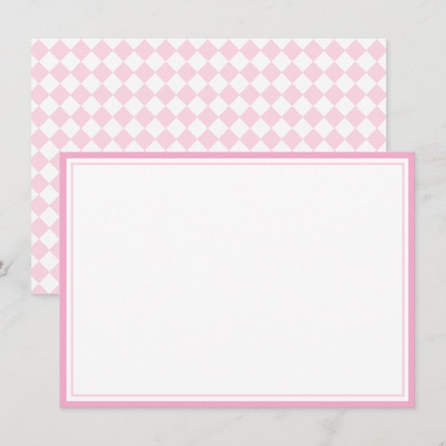 Cartão De Notas Light pink Classic design Flat Note Card (Frente/Verso)