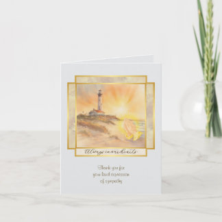 Cartão De Notas Lighthouse Sympathy Thank You Folded Note Card