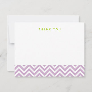 Cartão De Notas Lilac Purple Simple Chevron Obrigado A Notar Cartõ