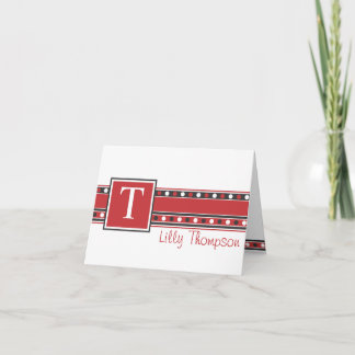 Cartão De Notas Lilly Note Card - Red and Black