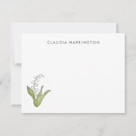 Cartão De Notas Lily of the Valley Hand-Illustrated Primavera Flor