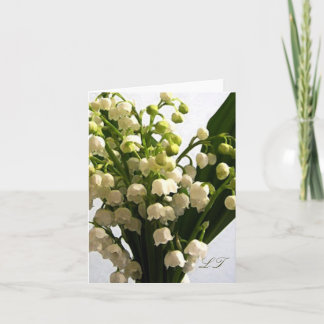 Cartão De Notas Lily of the Valley Monogram Note Card