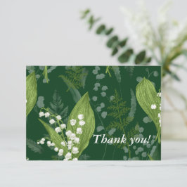 Cartão De Notas Lily of Valley com Ferns | Verde Escuro Personaliz