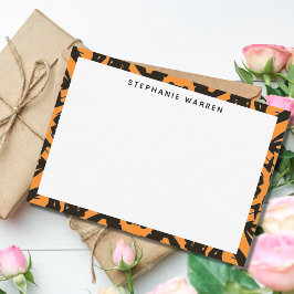 Cartão De Notas Limite Decorativo Laranja Moderno Preto