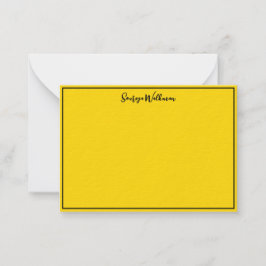 Cartão De Notas Limite, nome e Vazio Preto e Chic Dourado Mínimo