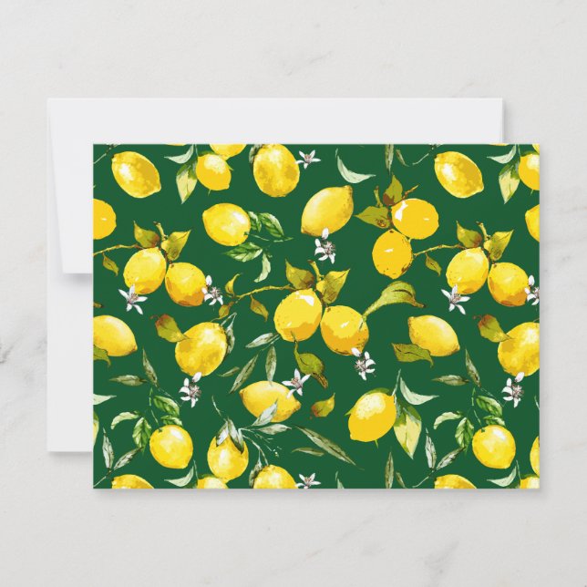 Cartão De Notas Limões de aquarela 9 (Frente)