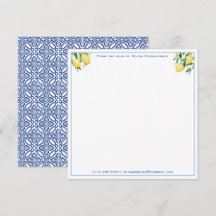 Limões Positano Azulejos Baby Shower Agradecimento