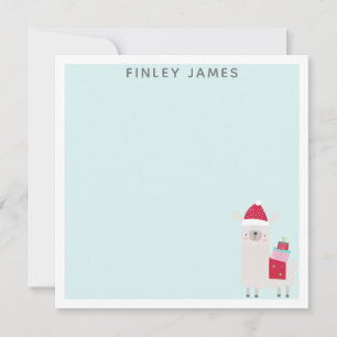 Cartão De Notas Linda Casa Teal de Lama de Natal Personalizada