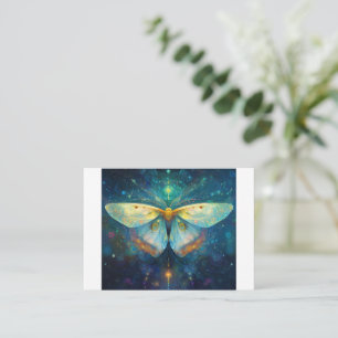 Cartão De Notas Linda mariposa branca, elementos sobrenaturais