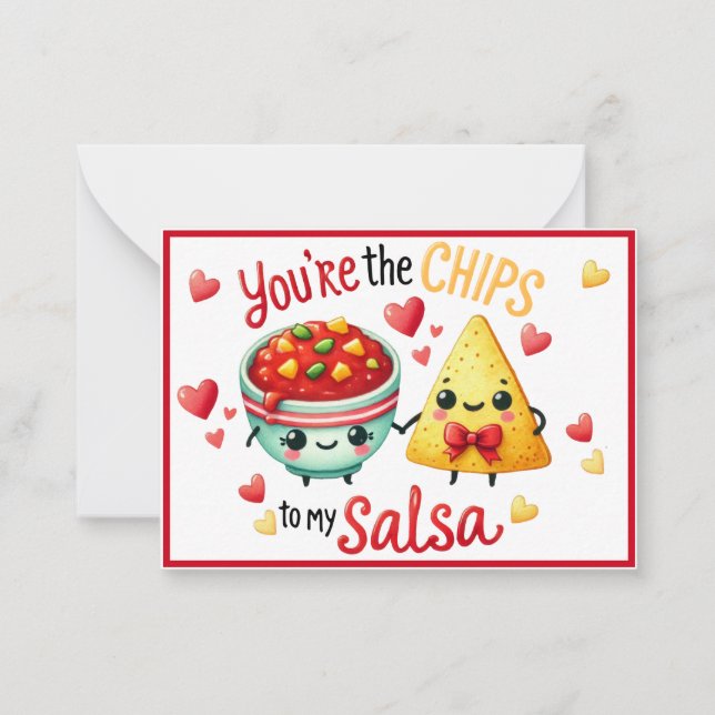 Cartão De Notas Lindas Batatinhas Kawaii e Salsa (Frente)