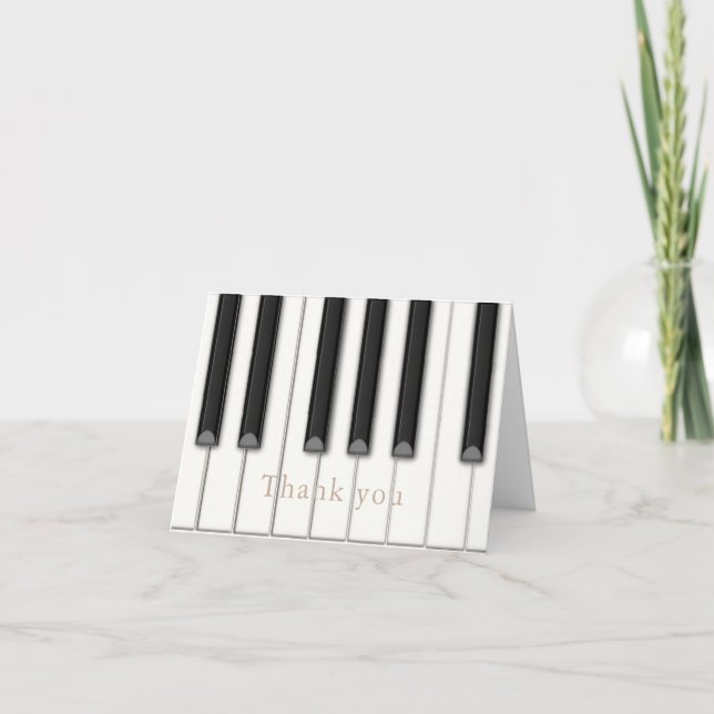 Cartão De Notas Lindas Chaves de Piano Personalizadas (Frente)