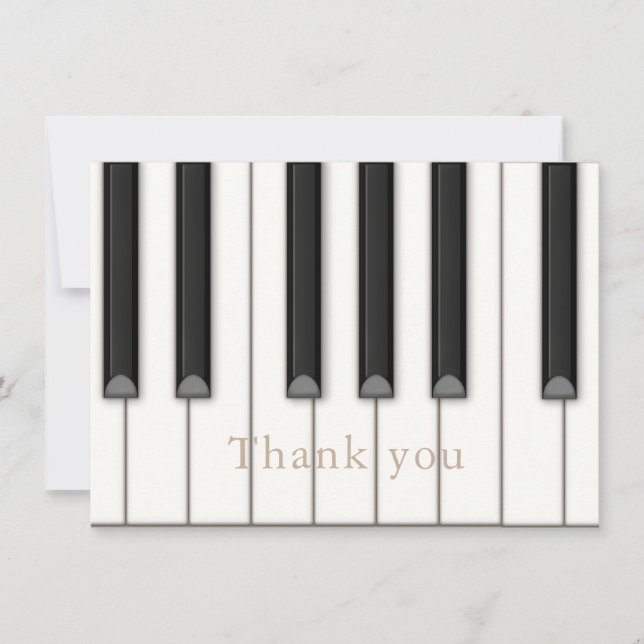 Cartão De Notas Lindas Chaves Piano Personalizadas Música Grande (Frente)