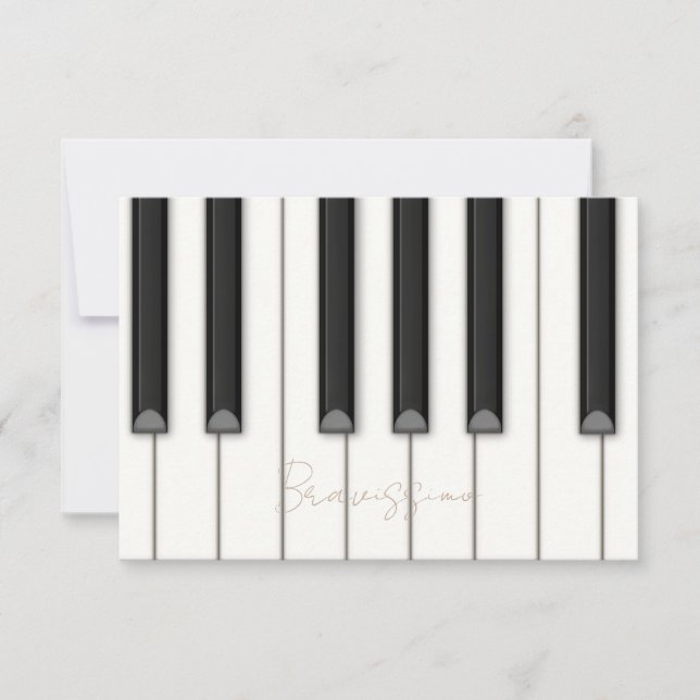 Cartão De Notas Lindas Chaves Piano Personalizadas Música Pequena (Frente)
