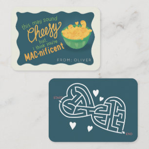Cartão De Notas Lindo Dia dos Namorados de Mac & Cheese na sala de