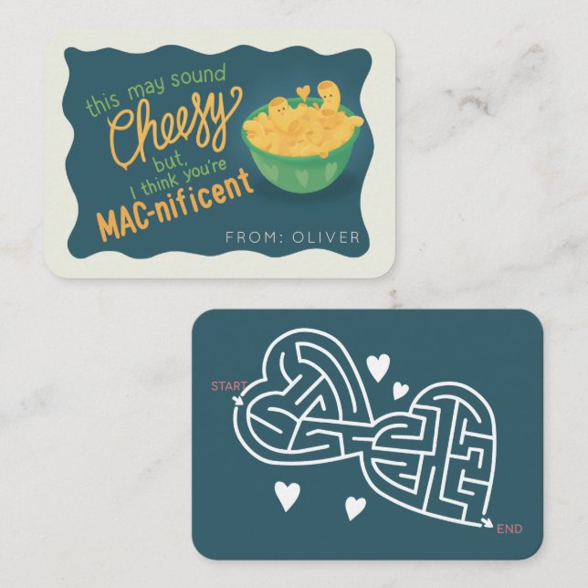 Cartão De Notas Lindo Mac-nificente Macarrão com Queijo de Dia dos (Frente/Verso)