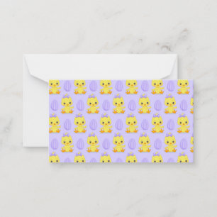 Cartão De Notas Lindo Padrão de Páscoa de Frango Roxo Amarelo