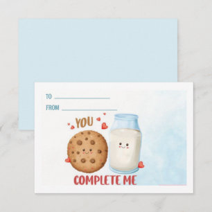 Cartão De Notas Lindo Você Me Completa Leite e Biscoitos Dia dos N
