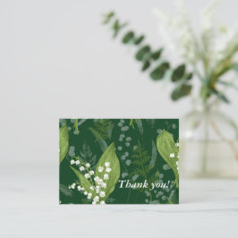 Cartão De Notas Lírio do Vale com Samambaias || Verde Escuro Perso