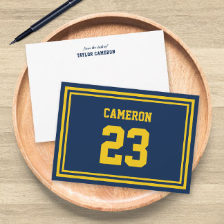Cartão De Notas Listras de Número Personalizadas Cores Esportivas 