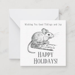 Cartão De Notas Little Mouse Good tidings and Joy