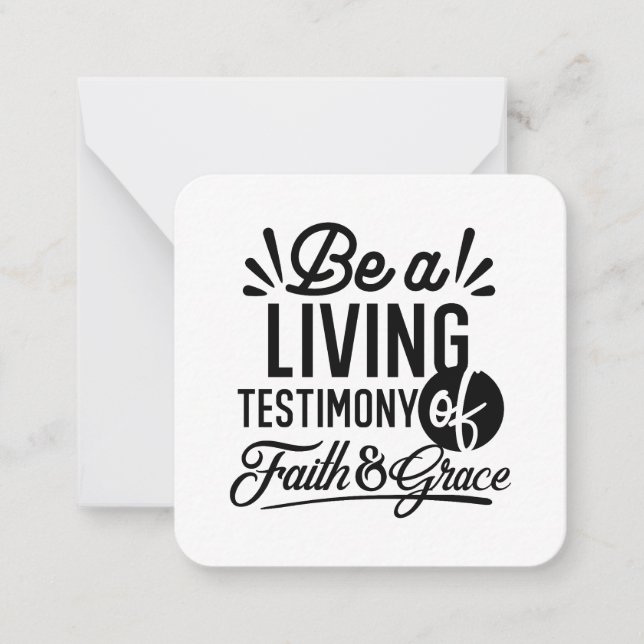 Cartão De Notas Living Testimony Bible Quote Christian Motivation (Frente)