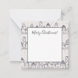 Cartão De Notas Livro de Colorir Vila de Natal na Neve