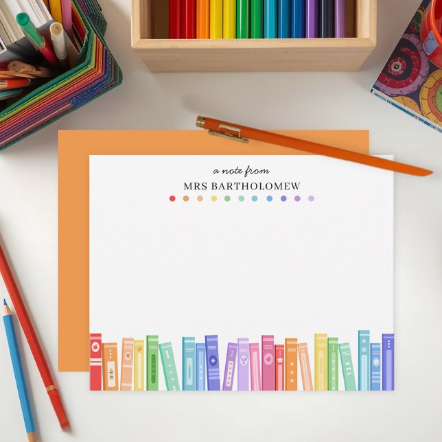 Cartão De Notas Livros de Cores do Arco-íris Personalizados para P (Criador carregado)