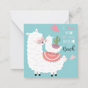 Cartão De Notas Llama Love